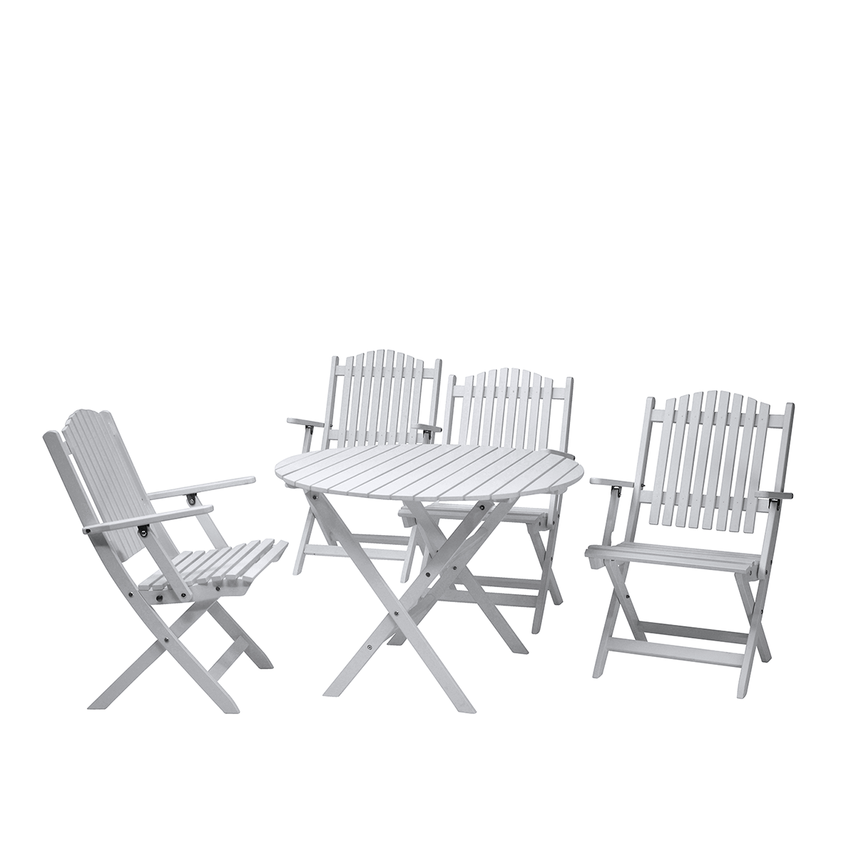 Slite trädgårdsgrupp karmstolar med runt bord